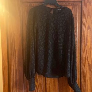 Express black print blouse